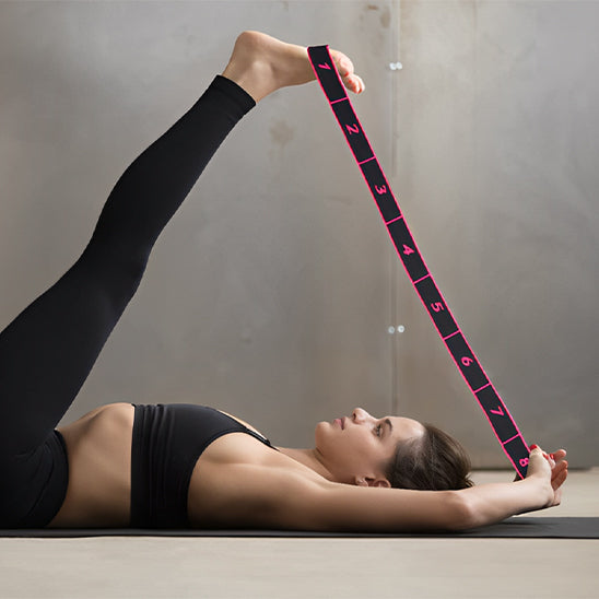 bande elastique extension jambes sur le dos