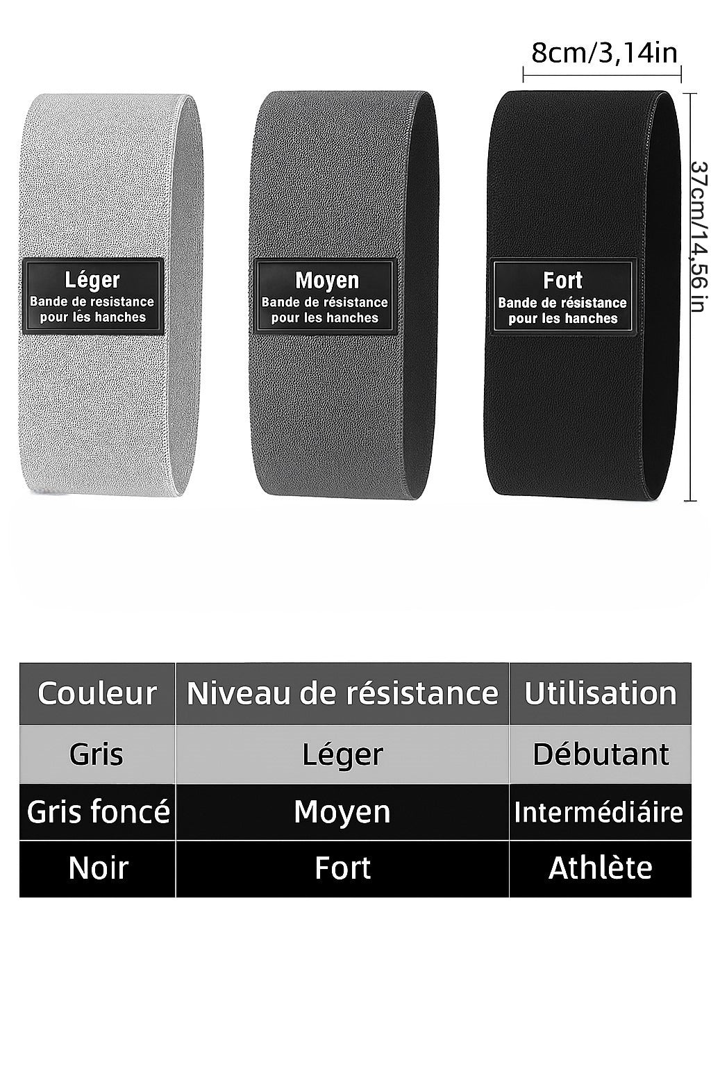 ELASTIQUE MUSCULATION - BANDES DE RÉSISTANCE EN TISSUS
