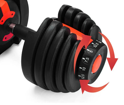 haltères réglables tourner le bouton
